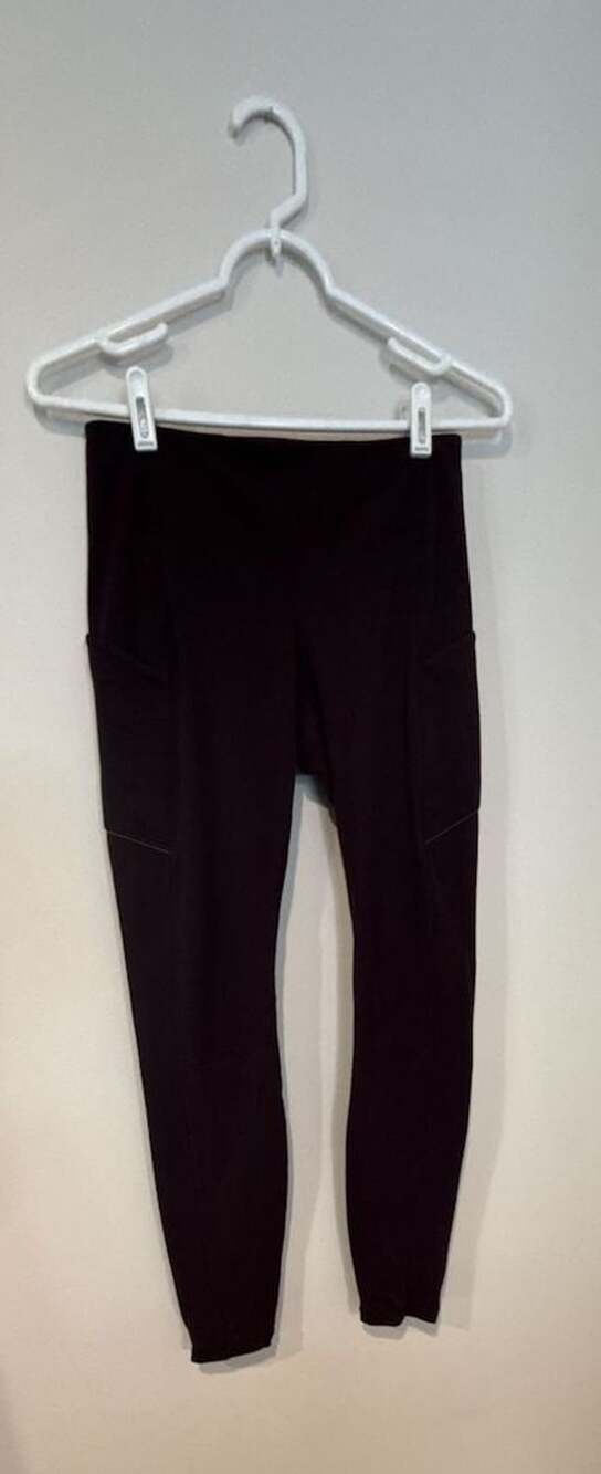 Lululemon Zip Back Crop 23" Leggings burgundy Sz 6